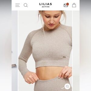 Beige Lilias Long Sleeve Top M